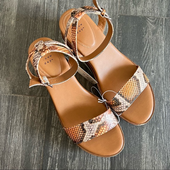 a New Day™ Women's Abigail Heels - Faux-leather Sandals Ankle Strap Snakeskin 12 - Picture 8 of 11